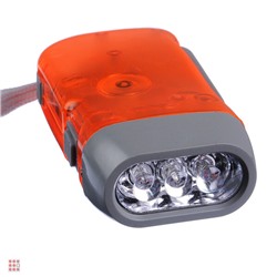 ЧИНГИСХАН Фонарик динамический 3 LED, пластик, 9,5х5 см