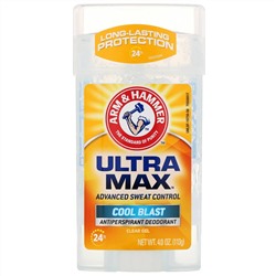 Arm & Hammer, UltraMax, Clear Gel Antiperspirant Deodorant, for Men, Cool Blast, 4.0 oz (113 g)