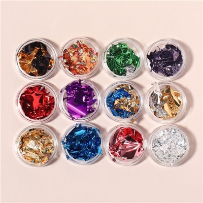 Поталь для декора ногтей «Ассорти», 12 шт.