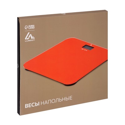 Весы напольные Luazon LVE-006, электронные, до 180 кг, 2хAAA (не в комплекте), жёлтые