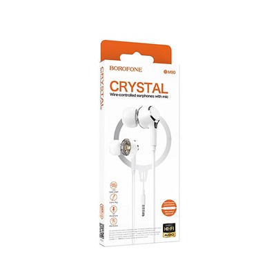 Проводные наушники с микрофоном внутриканальные Borofone BM90 Miller Lightning  (white)