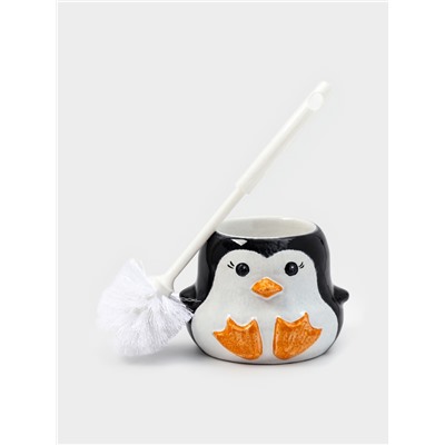 Ёршик для унитаза с подставкой «Пингвин», фарфор