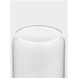 Стакан BellaTenero «Эко», 500 мл, 7.5×15.5 см, с трубочкой, с бамбуковой крышкой, стекло, прозрачный