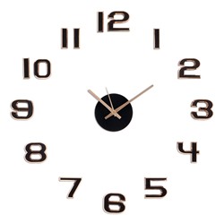 Часы настенные интерьерные, 3d «Данбери», плавный ход, наклейка, большие, d-50 см