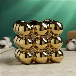 Декоративное кашпо для цветов «Люмьер», 1.1 л, 13×13 см, керамика, золотистое