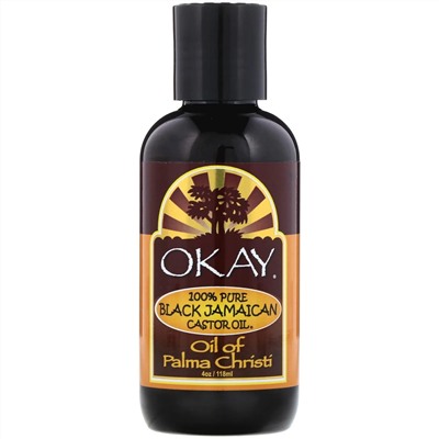 Okay Pure Naturals, 100% Pure Black Jamaican Castor Oil, 4 oz (118 ml)