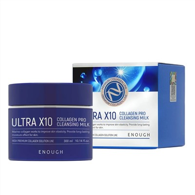 Enough Очищающее молочко для лица с коллагеном / Ultra X10 Collagen Cleansing Milk, 300 мл 23483
