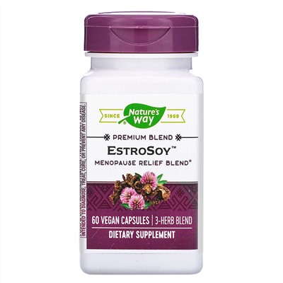Nature's Way, EstroSoy, средство при менопаузе, 60 веганских капсул