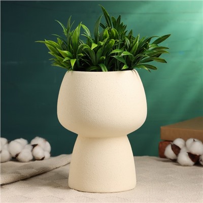 Декоративное кашпо - ваза для цветов «Мина», 14×14×20 см, керамическое, белое