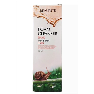 BEAUMYR Пенка для умывания с экстрактом слизи улитки / Snail Foam Cleansing, 180 мл KRISTALLER, 1118734