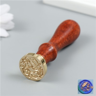 Печать для сургуча с деревянной ручкой «Перо и чернила», 9×2.5×2.5 см