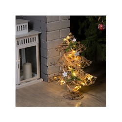 Светодиодная фигура «Ёлка» 32×44×10 см, металл, текстиль, батарейки ААх2 (не в комплекте), свечение тёплое белое