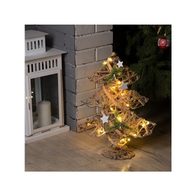 Светодиодная фигура «Ёлка» 32×44×10 см, металл, текстиль, батарейки ААх2 (не в комплекте), свечение тёплое белое