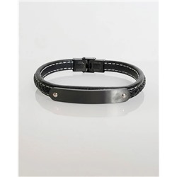 Браслет из стали на кожаном ремешке