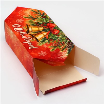 Коробка - конфета новогодняя подарочная складная «С Новым годом», 14×22×8 см