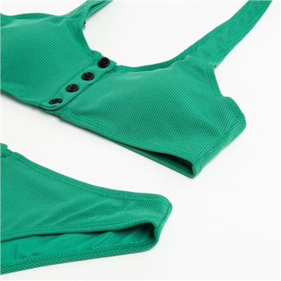 Купальник раздельный на пуговицах женский MINAKU, размер 48, зелёный