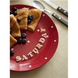 Тарелка Доляна «Красный горох», d=27 см, керамика, красная