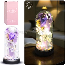 Светильник "Необыкновенная роза" в коробке (сиреневый)