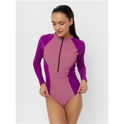 Купальник женский слитный с длинными рукавами MINAKU, размер 42, фиолетовый