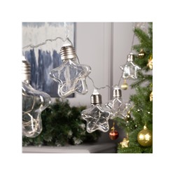 Гирлянда «Нить» 3 м с насадками «Лампочки звёздочки», IP20, прозрачная нить, 80 LED, свечение мульти, 8 режимов, 220 В