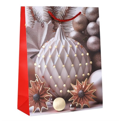 Пакет подарочный 26х32х10 / 10129-M /уп 12/480/ микс Новый год