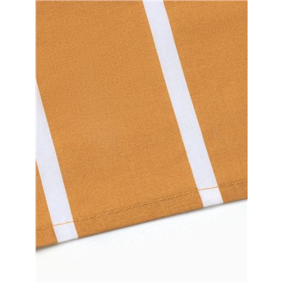 Простыня на резинке 1.5-спальная «Этель» Mustard stripes, 140×200+25 см, поплин