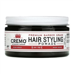 Cremo, Premium Barber Grade Hair Styling Pomade, Shine, 4 oz (113 g)