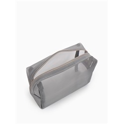 Косметичка Classic, полупрозрачная, на молнии, серая