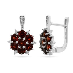 Серьги из серебра гранат, Диас2