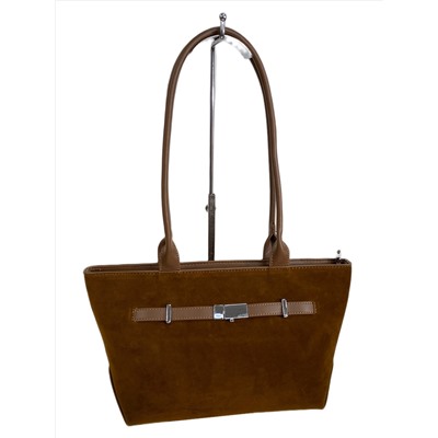 Женская сумка из искусственной замши, цвет коричнево-рыжий