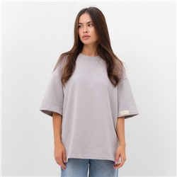 Футболка женская с нашивкой MIST Base, светло-серая, размер 42