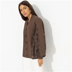 Кардиган комбинированный, Контракт на роскошь (brown)