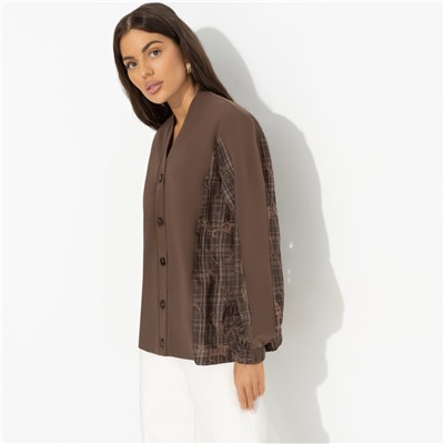 Кардиган комбинированный, Контракт на роскошь (brown)