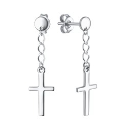 Серьги из серебра без вставки, Л-12582