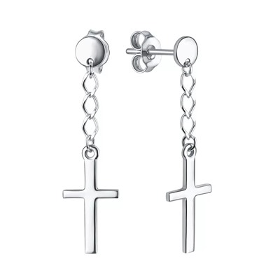 Серьги из серебра без вставки, Л-12582
