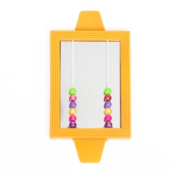 Игрушка для птиц «Зеркало с бусами», 13×6.7 см, цвет МИКС