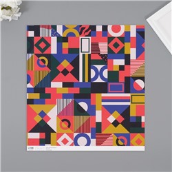Бумага для скрапбукинга двусторонняя Color geometry, плотность 180 г, набор 5 шт., 30.5×32 см