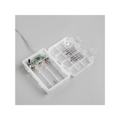 Гирлянда «Нить» 5 м роса, IP65, серебристая нить, 50 LED, 8 режимов, батарейки AAх3 (нет в комплекте), свечение белое