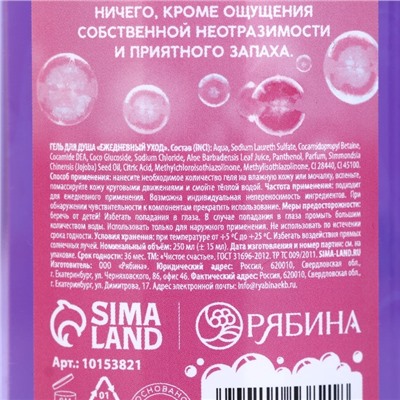 Гель для душа «Да, я красотка!», 250 мл, аромат черничного чизкейка