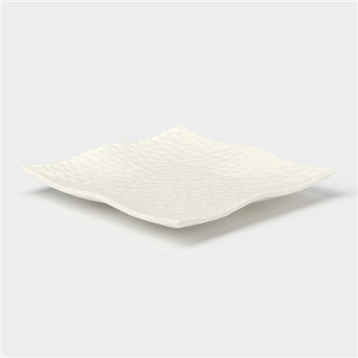Тарелка квадратная «Воздушность», d=19 см, керамика, белая