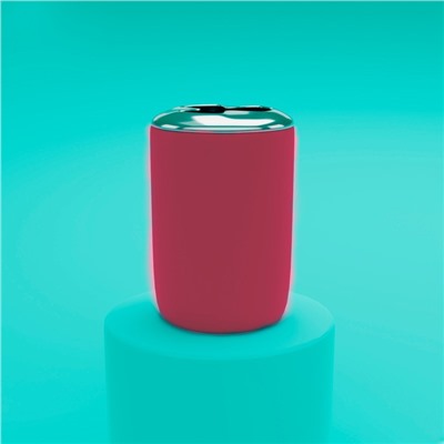 Набор аксессуаров для ванной комнаты «Тринити», 6 предметов, мыльница, дозатор для мыла, два стакана, ёрш, ведро, розовый