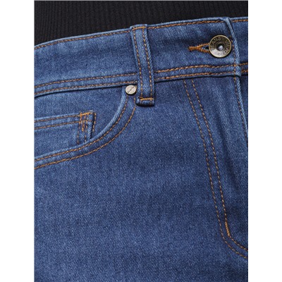 Прямые удлиненные джинсы на флисе