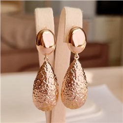 Серьги с подвеской ювелирная бижутерия коллекция "Дубай" покрытие позолота, арт.215.752