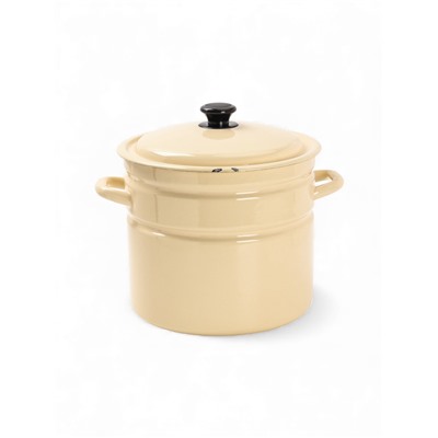 УЦЕНКА Кастрюля эмалированная, 10 л, d=26.5 см, с крышкой, цилиндрическая, слоновая, кости