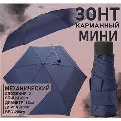 Карманный мини-зонт Тёмно-синий