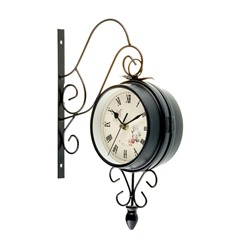 Часы настенные интерьерные «Весенние», двусторонние, на подвесе, плавный ход, 30×48 см, циферблат d=17 см, от батареек 2×АА