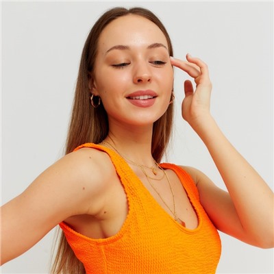 Купальник женский слитный MINAKU, размер 44, оранжевый