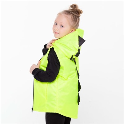 Жилетка с капюшоном детская, цвет салатовый, рост 92-98 см