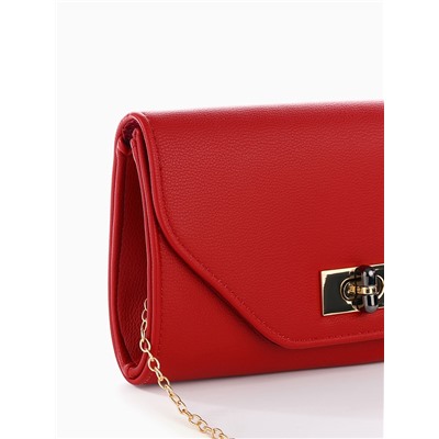 Сумка-клатч женская вечерняя на клапане, на золотистой цепочке, однотонная, бордовая