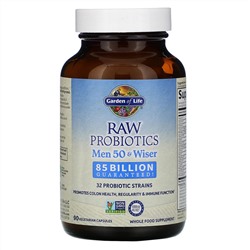 Garden of Life, RAW Probiotics, Men 50 & Wiser, 85 Billion Live Cultures, 90 Vegetarian Capsules